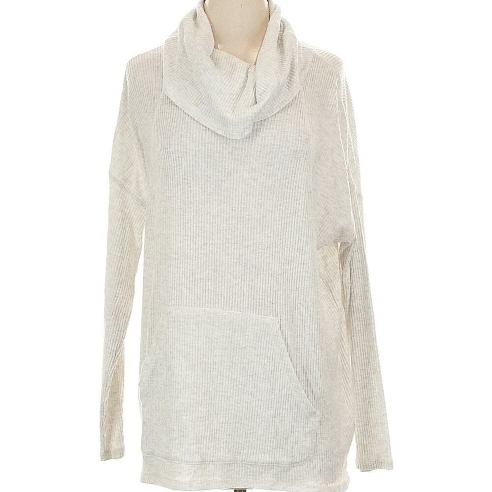 Lilla P Womens Sweater Size Large Textured Cozy Lounge Long Sleeve Cowl Neck Top